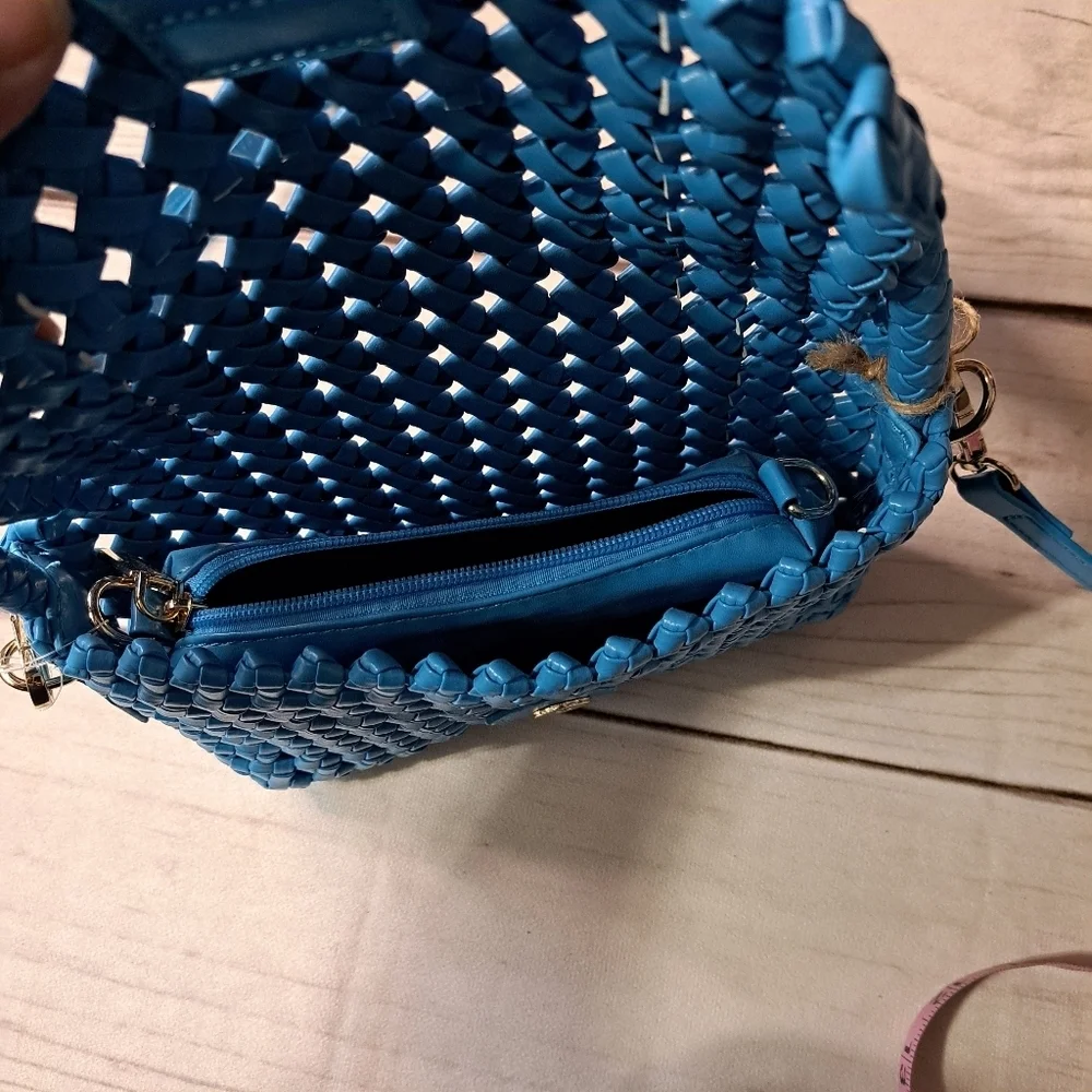 Expressions NYC Blue Woven Women's Bag Wear 2 Ways